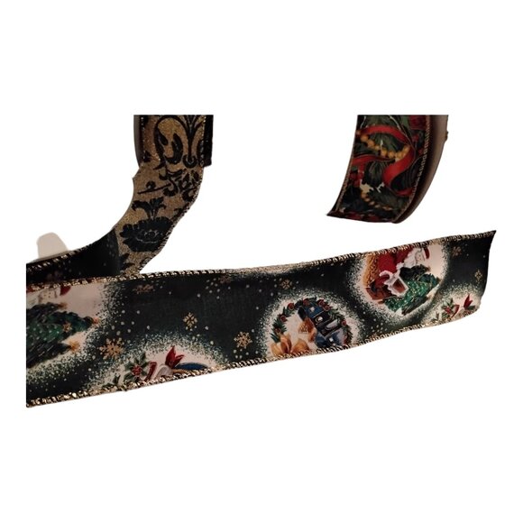 New Christmas Ribbon Wire Edge 2" Wide - Set of 3 - Total of 19 Yards - Picture 4 of 7